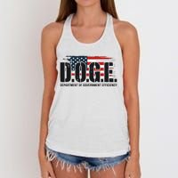 D.O.G.E Doge Department Of Government Efficiency Women's Knotted Racerback Tank