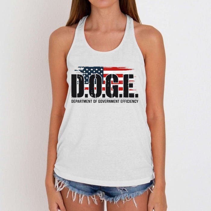 D.O.G.E Doge Department Of Government Efficiency Women's Knotted Racerback Tank