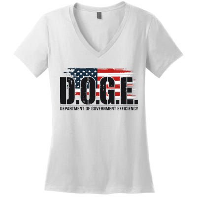 D.O.G.E Doge Department Of Government Efficiency Women's V-Neck T-Shirt