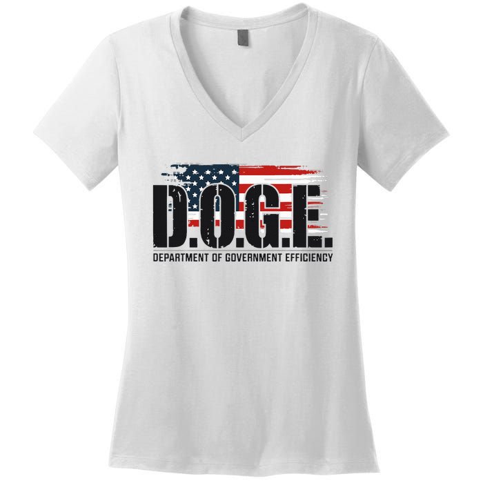 D.O.G.E Doge Department Of Government Efficiency Women's V-Neck T-Shirt