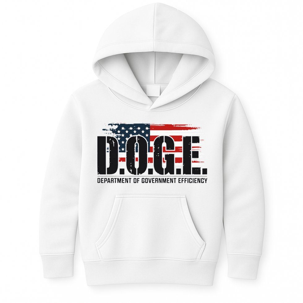 D.O.G.E Doge Department Of Government Efficiency Kids Hoodie