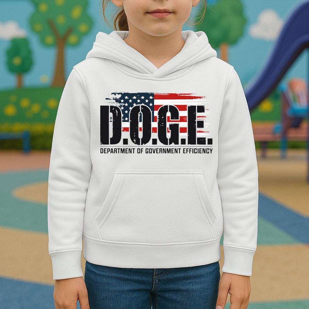 D.O.G.E Doge Department Of Government Efficiency Kids Hoodie