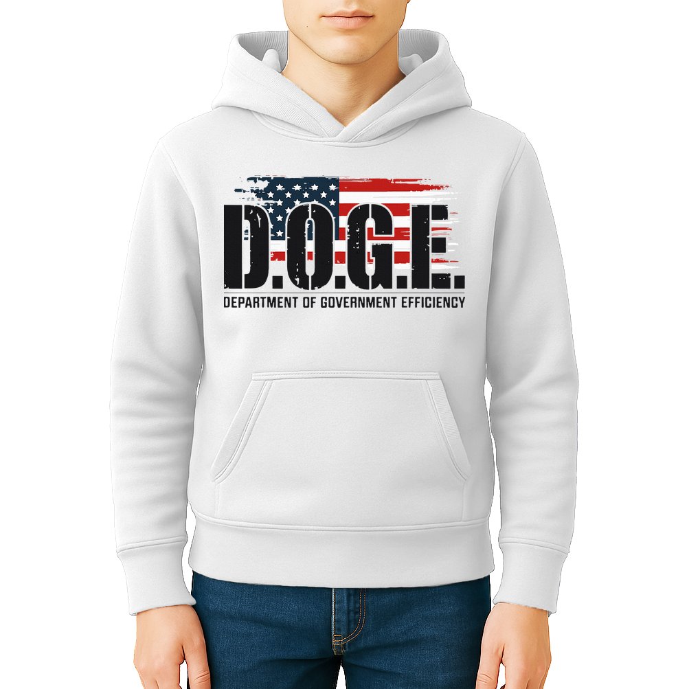 D.O.G.E Doge Department Of Government Efficiency Kids Hoodie