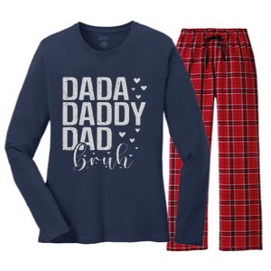 Dada Daddy Dad Bruh Awesome Like My Daughter FatherS Day Women's Long Sleeve Flannel Pajama Set 