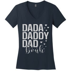 Dada Daddy Dad Bruh Awesome Like My Daughter FatherS Day Women's V-Neck T-Shirt