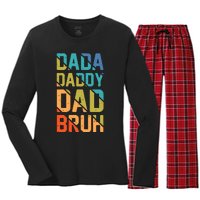 Dada Daddy Dad Bruh Funny T Women's Long Sleeve Flannel Pajama Set 