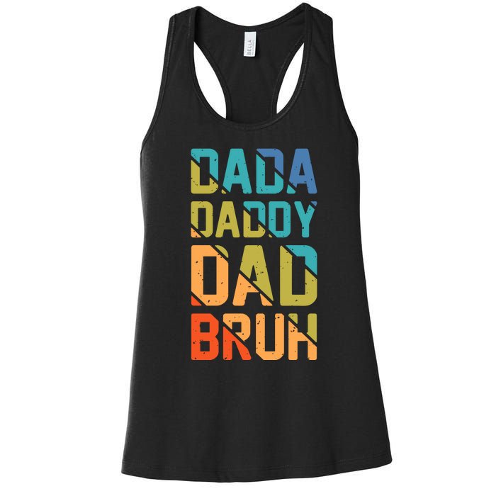 Dada Daddy Dad Bruh Funny T Women's Racerback Tank