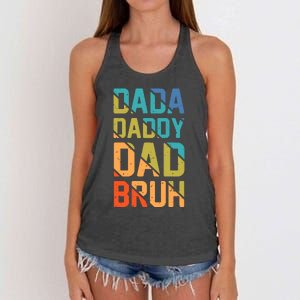 Dada Daddy Dad Bruh Funny T Women's Knotted Racerback Tank