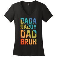 Dada Daddy Dad Bruh Funny T Women's V-Neck T-Shirt