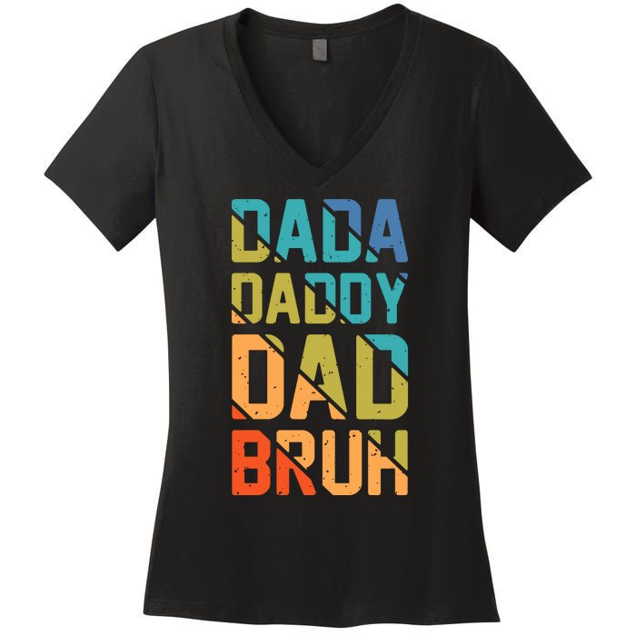 Dada Daddy Dad Bruh Funny T Women's V-Neck T-Shirt