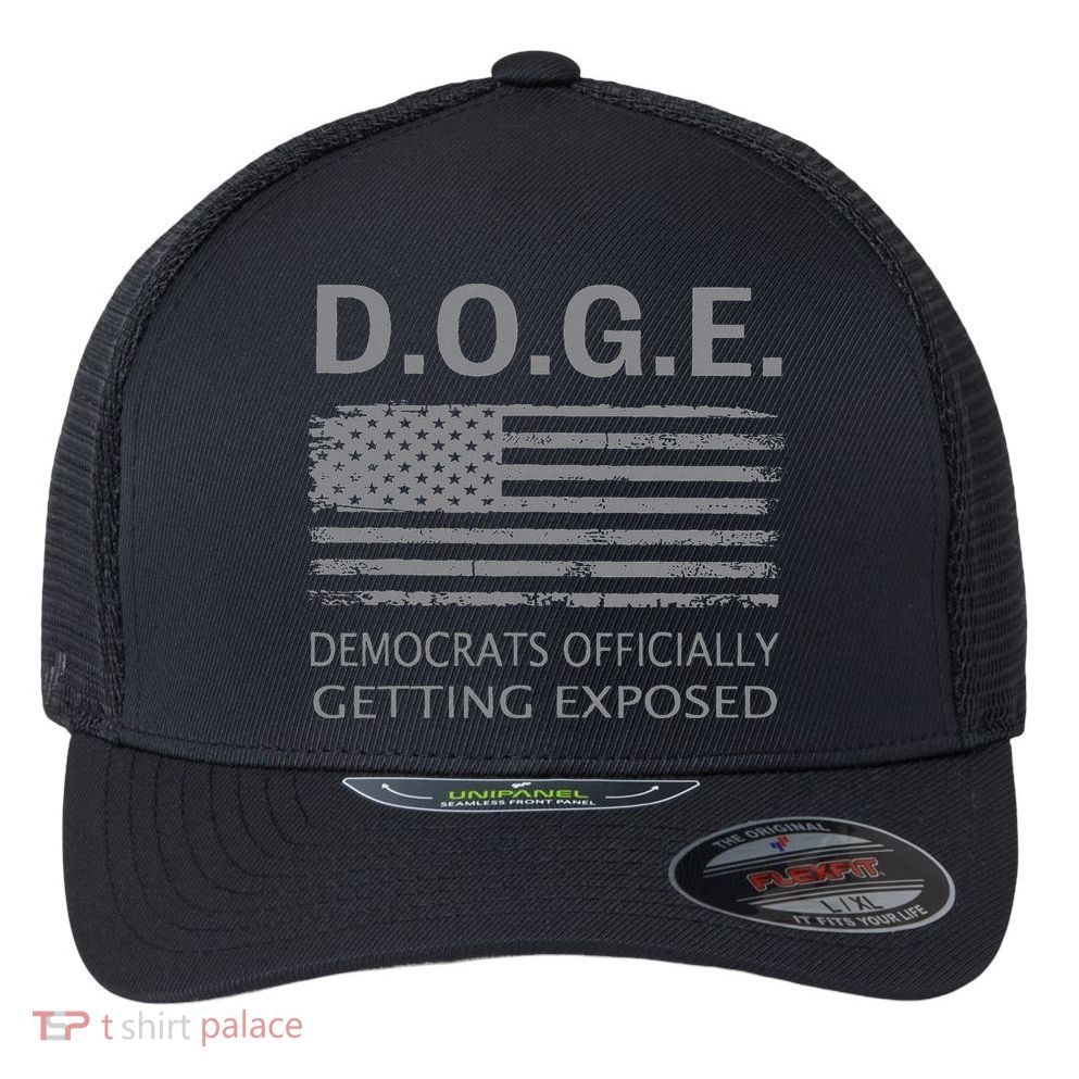 D.O.G.E Doge Democrats Getting Exposed Flexfit Unipanel Trucker Cap