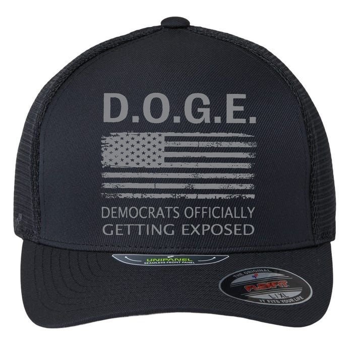 D.O.G.E Doge Democrats Getting Exposed Flexfit Unipanel Trucker Cap