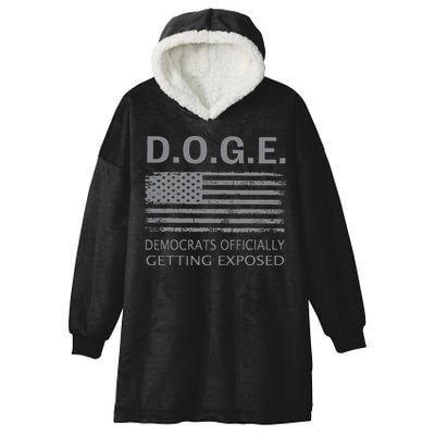 D.O.G.E Doge Democrats Getting Exposed Hooded Wearable Blanket