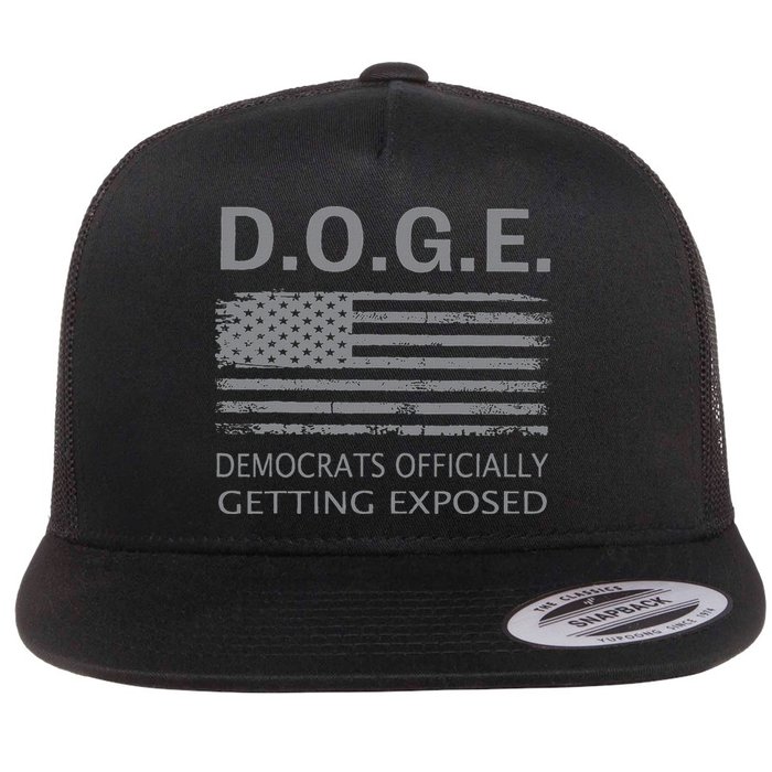 D.O.G.E Doge Democrats Getting Exposed Flat Bill Trucker Hat
