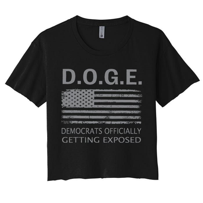 D.O.G.E Doge Democrats Getting Exposed Women's Crop Top Tee