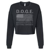 D.O.G.E Doge Democrats Getting Exposed Cropped Pullover Crew