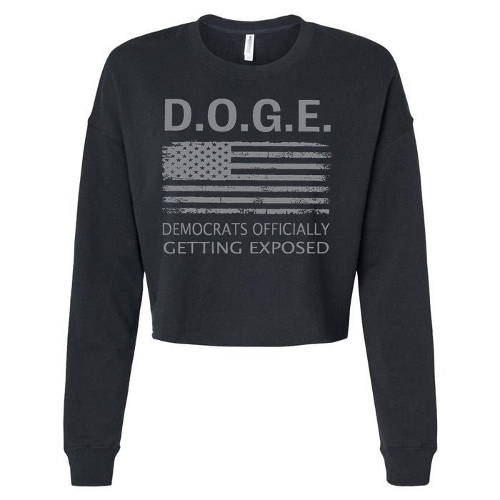 D.O.G.E Doge Democrats Getting Exposed Cropped Pullover Crew