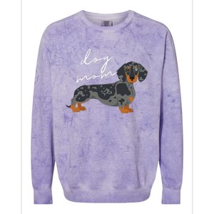 Dapple Dachshund Dog Mom Woman Colorblast Crewneck Sweatshirt