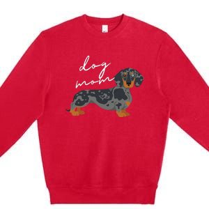 Dapple Dachshund Dog Mom Woman Premium Crewneck Sweatshirt