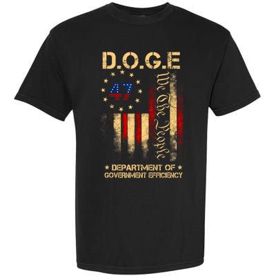 Doge D.O.G.E Department Of Government Efficiency America Flag Design Garment-Dyed Heavyweight T-Shirt