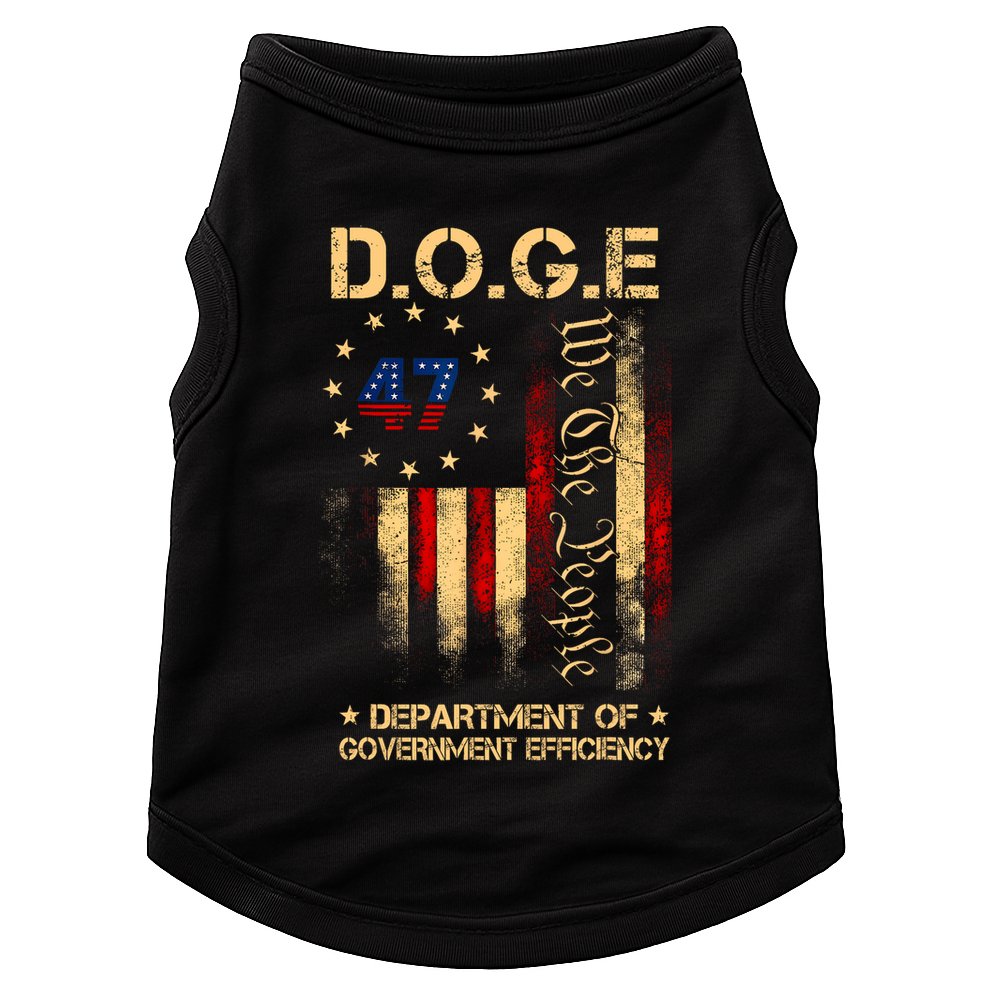Doge D.O.G.E Department Of Government Efficiency America Flag Design Doggie Tank