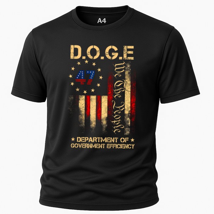 Doge D.O.G.E Department Of Government Efficiency America Flag Design Cooling Performance Crew T-Shirt