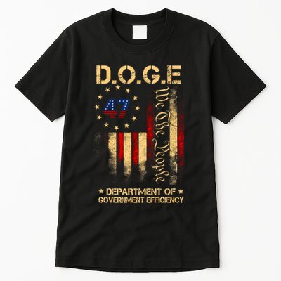Doge D.O.G.E Department Of Government Efficiency America Flag Design Tall T-Shirt