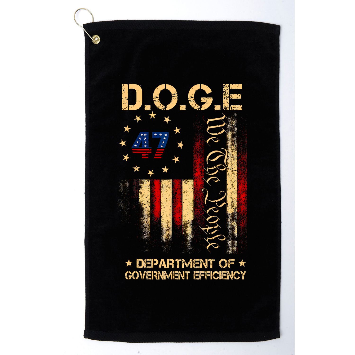 Doge D.O.G.E Department Of Government Efficiency America Flag Design Golf Towel