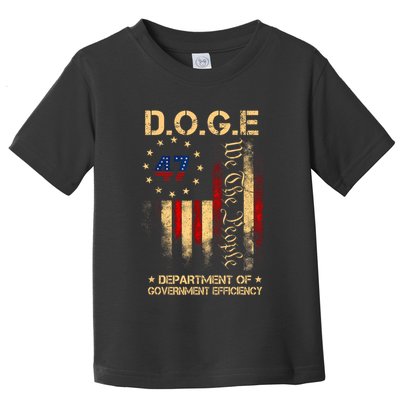 Doge D.O.G.E Department Of Government Efficiency America Flag Design Toddler T-Shirt