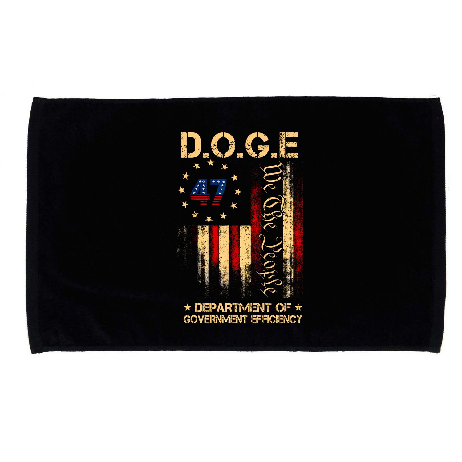 Doge D.O.G.E Department Of Government Efficiency America Flag Design Microfiber Hand Towel