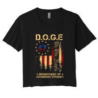 Doge D.O.G.E Department Of Government Efficiency America Flag Design Crop Top
