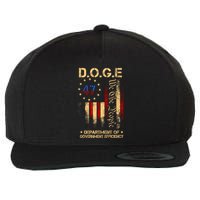 Doge D.O.G.E Department Of Government Efficiency America Flag Design Wool Snapback Cap