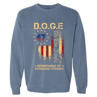 Doge D.O.G.E Department Of Government Efficiency America Flag Design Garment-Dyed Sweatshirt