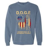 Doge D.O.G.E Department Of Government Efficiency America Flag Design Garment-Dyed Sweatshirt