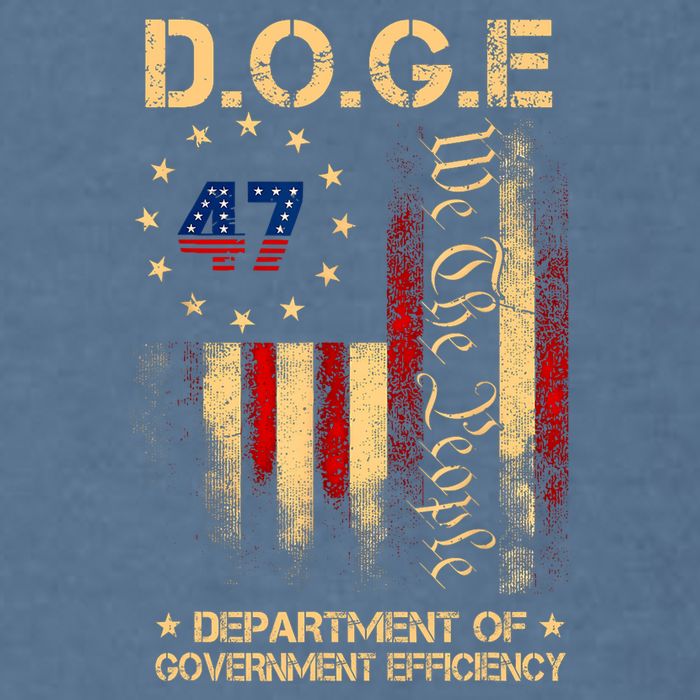 Doge D.O.G.E Department Of Government Efficiency America Flag Design Garment-Dyed Sweatshirt