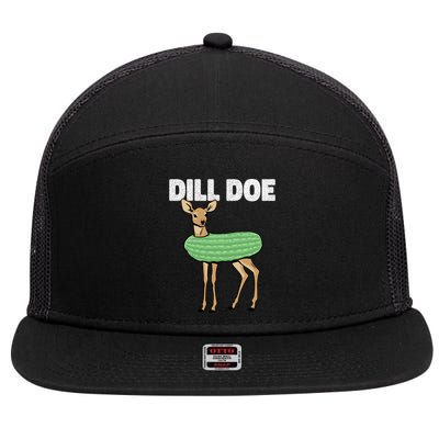 Dill Doe Deer Redneck Pickle Animal Hunter Lover Pickles Great Gift 7 Panel Mesh Trucker Snapback Hat