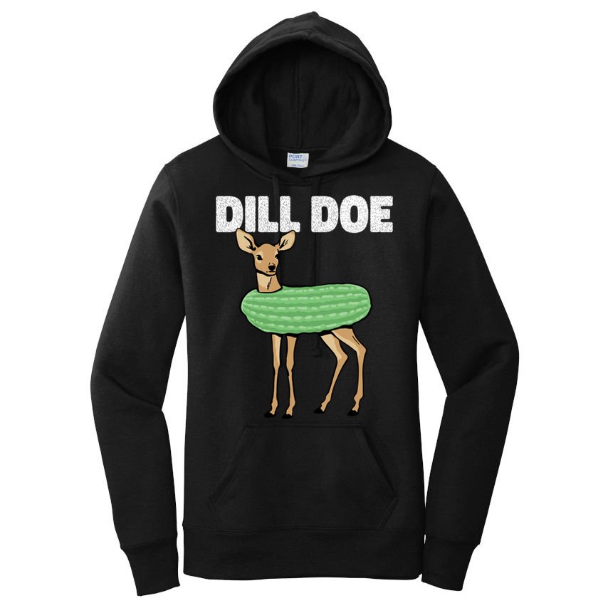 Dill Doe Deer Redneck Pickle Animal Hunter Lover Pickles Great Gift Women's Pullover Hoodie