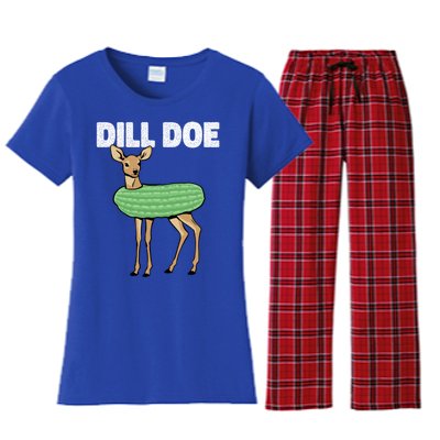 Dill Doe Deer Redneck Pickle Animal Hunter Lover Pickles Great Gift Women's Flannel Pajama Set