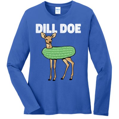 Dill Doe Deer Redneck Pickle Animal Hunter Lover Pickles Great Gift Ladies Long Sleeve Shirt