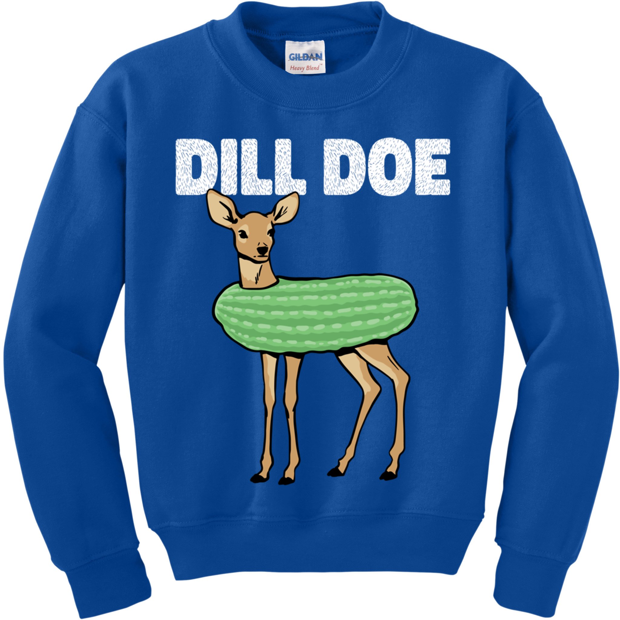 Dill Doe Deer Redneck Pickle Animal Hunter Lover Pickles Great Gift Kids Sweatshirt