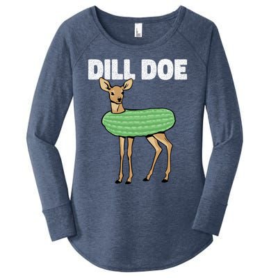 Dill Doe Deer Redneck Pickle Animal Hunter Lover Pickles Great Gift Women's Perfect Tri Tunic Long Sleeve Shirt