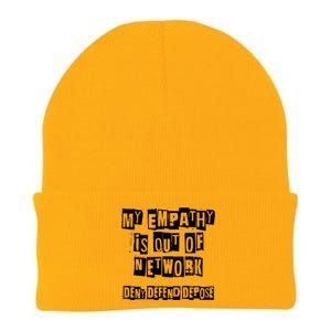 Deny Defend Depose Bold Activist Statement Anti Capitalist Message Knit Cap Winter Beanie