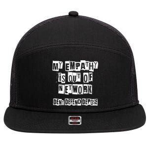 Deny Defend Depose Bold Activist Statement Anti Capitalist Message 7 Panel Mesh Trucker Snapback Hat