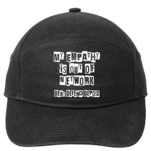 Deny Defend Depose Bold Activist Statement Anti Capitalist Message 7-Panel Snapback Hat