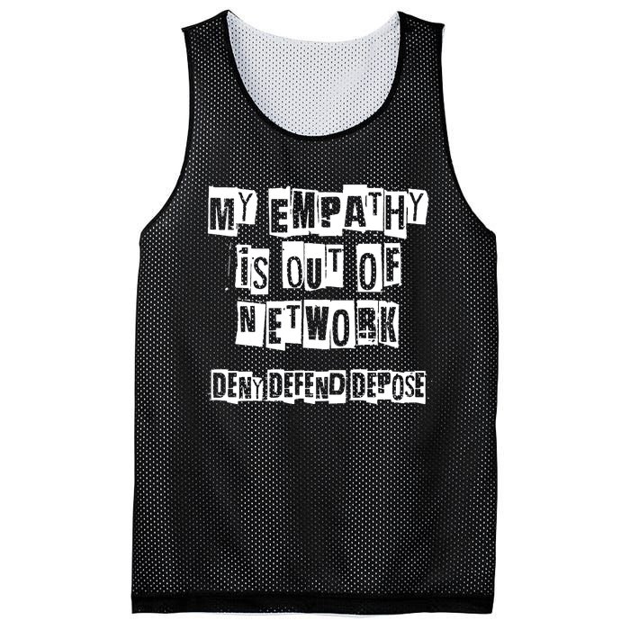 Deny Defend Depose Bold Activist Statement Anti Capitalist Message Mesh Reversible Basketball Jersey Tank