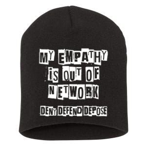 Deny Defend Depose Bold Activist Statement Anti Capitalist Message Short Acrylic Beanie