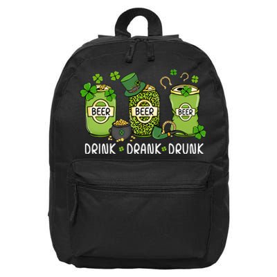 Drink Drank Drunk St Patrick's Day Lucky Irish Beer Drinking Team 16 in Basic Backpack