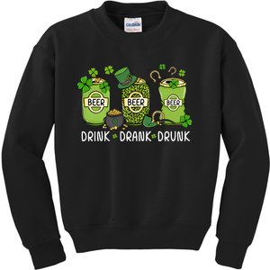 Drink Drank Drunk St Patrick's Day Lucky Irish Beer Drinking Team Kids Sweatshirt