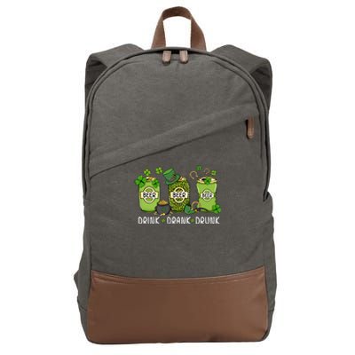 Drink Drank Drunk St Patrick's Day Lucky Irish Beer Drinking Team Cotton Canvas Backpack