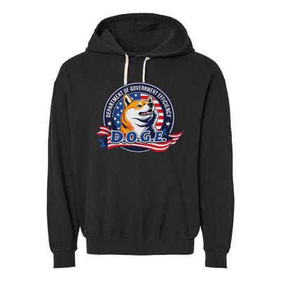 Doge D.O.G.E. Department Of Government Efficiency Garment-Dyed Fleece Hoodie